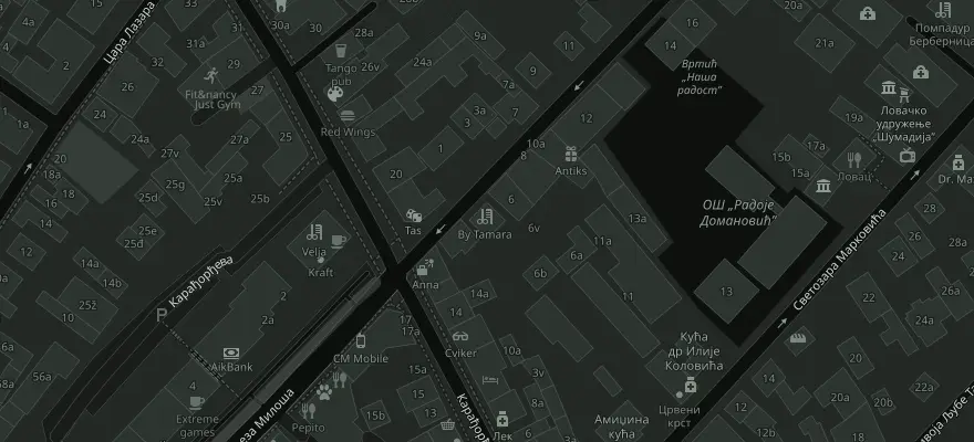 Mapa: Milovana Gušića 4, Kragujevac